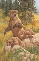 Larry Fanning, Family of Bears, oil on canvas