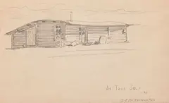 Oscar E. Berninghaus, At Taos Junction, pencil on paper