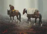 George Dee Smith, Wet Ride, oil on board