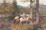 Harry Anderson, Trapper, oil on board