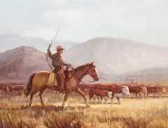 Joe Abbrescia, Keep 'em Moving, oil on canvas