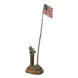 Glenna Goodacre, Raising the Flag, bronze with polychrome and brown patinas