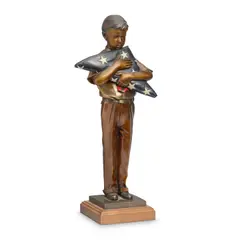 George Lundeen, Field of Blue, bronze with polychrome, gold and copper patinas