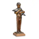 George Lundeen, Field of Blue, bronze with polychrome, gold and copper patinas