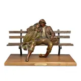George Lundeen, The Departure, bronze with copper and yellow green patina