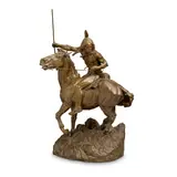 Edward Fraughton, Buffalo Scout, bronze with brown patina