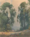 Percy Gray, View Through the Eucalyptus (Portola Valley), watercolor on paper