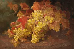 Edwin Deakin, Still Life with Grapes, oil on canvas