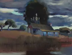 Before the Rain by Charles Rollo Peters, oil on panel, sold Dec 2024