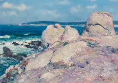 Guy Rose, Rocks, Point Reamer (Carmel), oil on canvas