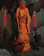Joss House by Selden Connor Gile, oil on canvas laid to Masonite, offered Dec 2024