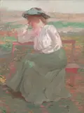 Hanson Puthuff, Seated Woman, oil on canvas