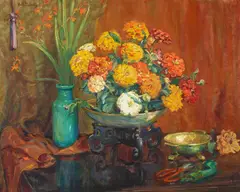 Ruth Peabody, Fresh Flowers, oil on canvas