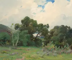 Anna Althea Hills, California Live Oaks (Orange County Park), oil on canvas
