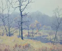 Misty Morning by Maurice Braun, circa 1922-23, oil on canvas, sold Dec 2024