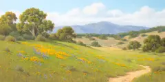 David Chapple, Valley Foothill, oil on linen laid to board