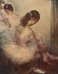Grigory Gluckmann, Entre'Acte (Ballerinas), oil on panel