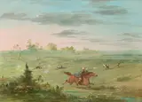 George Catlin, Ostrich Chase - Buenos Aires, oil on canvas