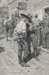 William Herbert 'Buck' Dunton, Trouble, oil on canvas laid to board