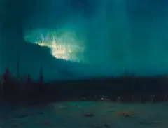 Sydney Laurence, Northern Lights, oil on canvas