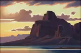 Ed Mell, Butte, oil on canvas