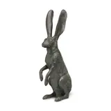 Mark Rossi, Jackrabbit, Lepus californicus Pose #3, Up on Hind Legs, bronze with grey-green patina