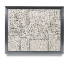 Three Chairs and Table by Richard Artschwager, 1974, acrylic on Celotex in artist's frame, sold Sep 2024
