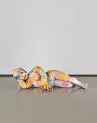 Viola Frey, Reclining Woman, Hand Outstretched, 2002, glazed ceramic, in 16 parts