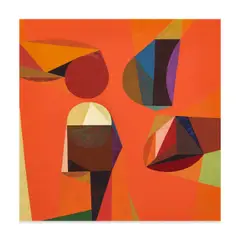 On red by Frederick Hammersley, 1958, oil on canvas, sold Sep 2024