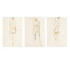 Manuel Neri, Group of three works on paper, 2005, charcoal and water-based pigments on paper