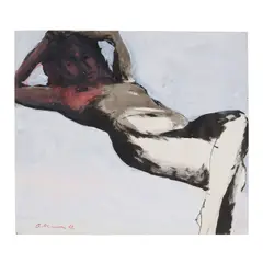 Reclining Nude by Nathan Oliveira, 1968, acrylic and India ink on paper, sold Sep 2024