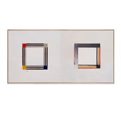 Pat Steir, White Paintings with Color Bands, 1979, oil on canvas, in two parts