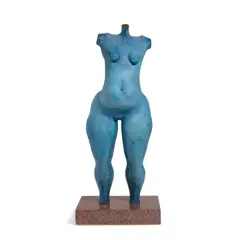 Donald Locke, Pomona Blue, 1985-86, bronze with blue patina on granite base