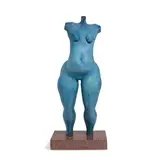 Donald Locke, Pomona Blue, 1985-86, bronze with blue patina on granite base