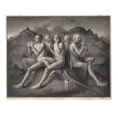 Odd Nerdrum, Five Seated Figures, 1994, charcoal on paper