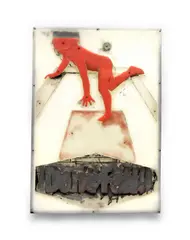Don't Fall by Larry Rivers, 1966, oil, wood, plastic and aluminum assemblage with electric light, sold Sep 2024