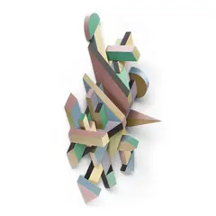 John Okulick, Metallic Skyline, 1984, acrylic on wood