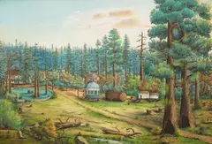 John Frederick Holtzmann, Big Tree Valley, watercolor on paper