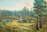 John Frederick Holtzmann, Big Tree Valley, watercolor on paper
