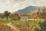 William Keith, Study for White Mountains and Conway Meadows, New Hampshire, oil on canvas