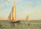 Charles Rollo Peters, Sailing Yacht Lurline, oil on canvas