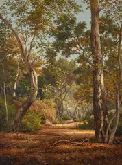 Henry Ford, A Wooded Interior (Santa Barbara), oil on canvas