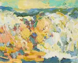 Selden Connor Gile, Sea and Rocks, circa 1932, oil on board