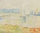 Selden Connor Gile, Afternoon Sailing off Tiburon, oil on board
