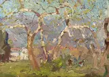 Franz Bischoff, Spring Poem, oil on canvas laid to board
