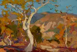 Franz Bischoff, Yellow Leaves, oil on board