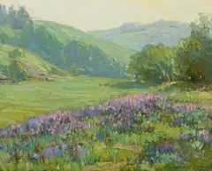 Benjamin Brown, The Lupine Patch, oil on canvas