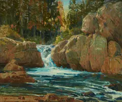 Jack Wilkinson Smith, Waterfall Along a River, oil on canvas