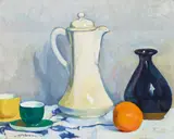 Anne Milly Bremer, Still Life with Orange, oil on canvas