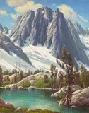 Paul Grimm, Temple Crag (From First Lake), oil on canvas